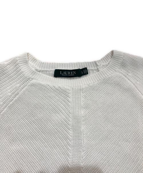LAUREN RALPH LAUREN（ローレンラルフローレン）LAUREN RALPH LAUREN (ローレンラルフローレン) 半袖ニット　200017210 ホワイト サイズ:Lの古着・服飾アイテム