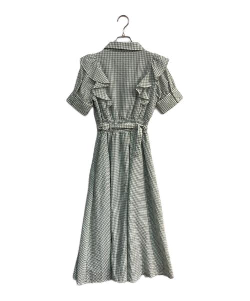 REDYAZEL（レディアゼル）REDYAZEL (レディアゼル) ギンガム半袖ワンピース グリーン×ホワイト サイズ:Freeの古着・服飾アイテム