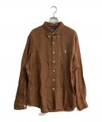 RALPH LAURENラルフローレン）の古着「リネンシャツ」｜ブラウン