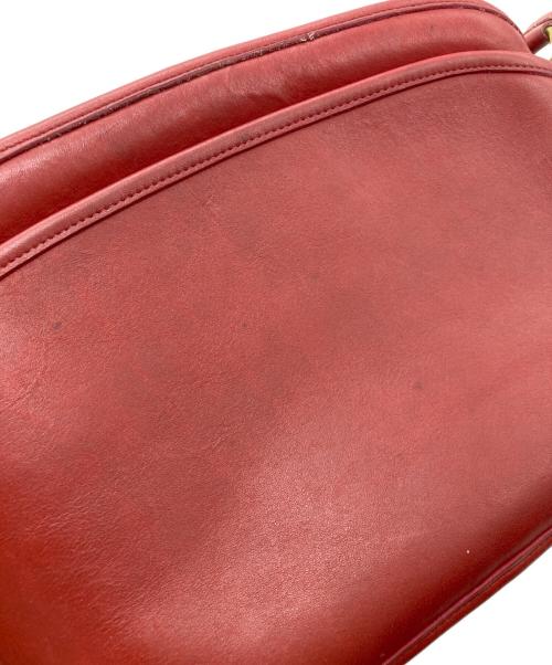 COACH（コーチ）COACH (コーチ) レザーショルダーバッグ レッドの古着・服飾アイテム