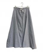 MM6 Maison Margielaエムエムシックスメゾンマルジェラ）の古着「リネンボリュームフレアスカート」｜ブルー