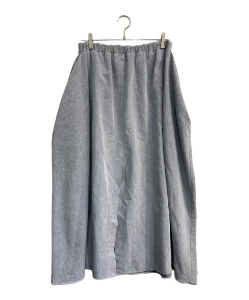 MM6 Maison Margiela（エムエムシックスメゾンマルジェラ）MM6 Maison Margiela (エムエムシックスメゾンマルジェラ) リネンボリュームフレアスカート ブルー サイズ:38の古着・服飾アイテム