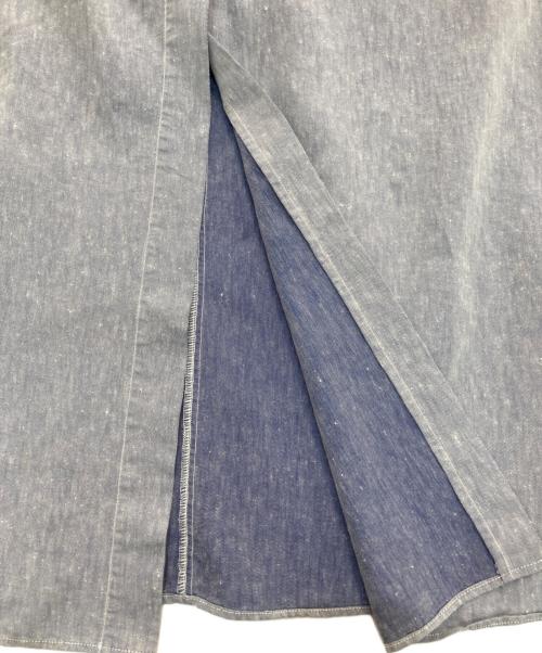 MM6 Maison Margiela（エムエムシックスメゾンマルジェラ）MM6 Maison Margiela (エムエムシックスメゾンマルジェラ) リネンボリュームフレアスカート ブルー サイズ:38の古着・服飾アイテム