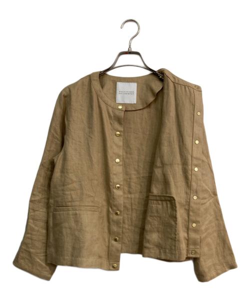 MACKINTOSH PHILOSOPHY（マッキントッシュ フィロソフィー）MACKINTOSH PHILOSOPHY (マッキントッシュ フィロソフィー) リネンノーカラージャケット ベージュ サイズ:38の古着・服飾アイテム