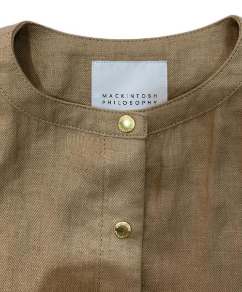 MACKINTOSH PHILOSOPHY（マッキントッシュ フィロソフィー）MACKINTOSH PHILOSOPHY (マッキントッシュ フィロソフィー) リネンノーカラージャケット ベージュ サイズ:38の古着・服飾アイテム
