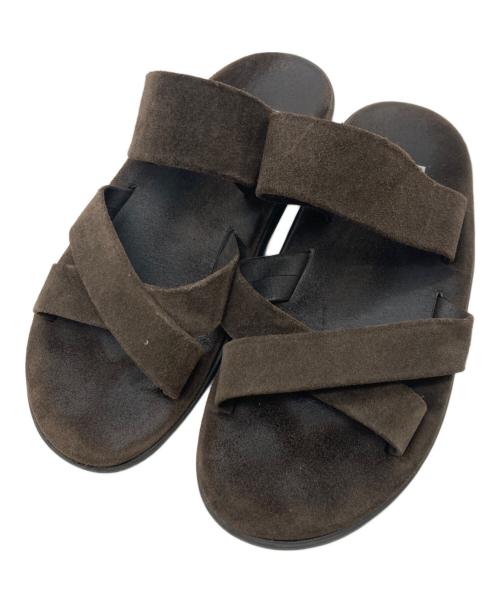 ISLAND SLIPPER（アイランドスリッパ）ISLAND SLIPPER (アイランドスリッパ) スウェードクロスストラップサンダル ブラウン サイズ:-の古着・服飾アイテム