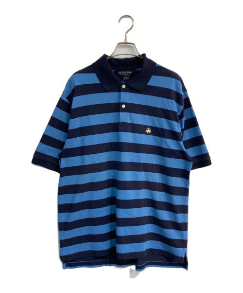 BROOKS BROTHERS（ブルックスブラザーズ）BROOKS BROTHERS (ブルックスブラザーズ) ボーダーポロシャツ ブルー×ネイビー サイズ:Lの古着・服飾アイテム