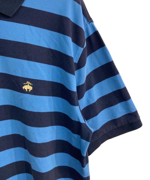 BROOKS BROTHERS（ブルックスブラザーズ）BROOKS BROTHERS (ブルックスブラザーズ) ボーダーポロシャツ ブルー×ネイビー サイズ:Lの古着・服飾アイテム