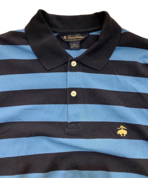BROOKS BROTHERS（ブルックスブラザーズ）BROOKS BROTHERS (ブルックスブラザーズ) ボーダーポロシャツ ブルー×ネイビー サイズ:Lの古着・服飾アイテム