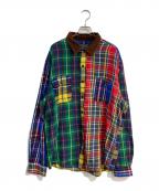 POLO COUNTRYポロカントリー）の古着「クレイジーパターンチェックシャツ」｜マルチカラー