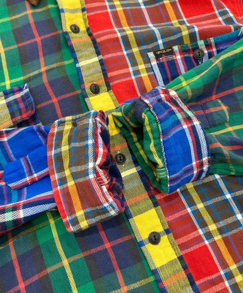POLO COUNTRY（ポロカントリー）POLO COUNTRY (ポロカントリー) クレイジーパターンチェックシャツ マルチカラー サイズ:XXLの古着・服飾アイテム