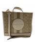 COACH（コーチ）の古着「デンプシー トート 22 シグネチャー ジャカード ウィズ ストライプ アンド コーチ パッチ」｜ベージュ