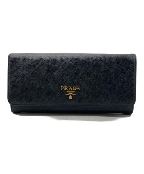 PRADA（プラダ）PRADA (プラダ) サフィアーノレザー 財布 ブラックの古着・服飾アイテム