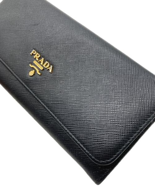PRADA（プラダ）PRADA (プラダ) サフィアーノレザー 財布 ブラックの古着・服飾アイテム