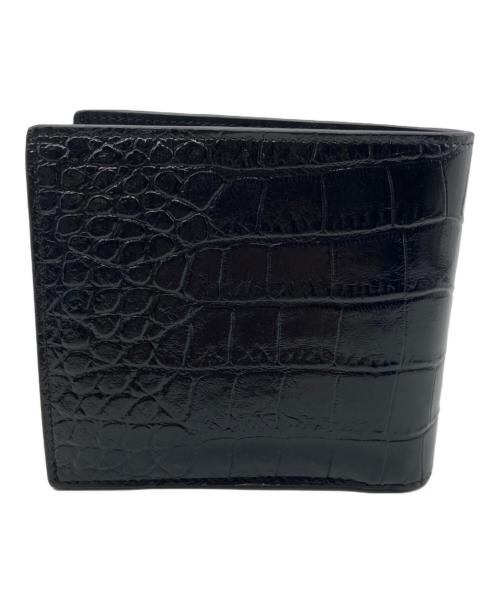 CELINE（セリーヌ）CELINE (セリーヌ) バイフォールドウォレット / クロコダイル型押しカーフスキン　10C873CUX ブラックの古着・服飾アイテム
