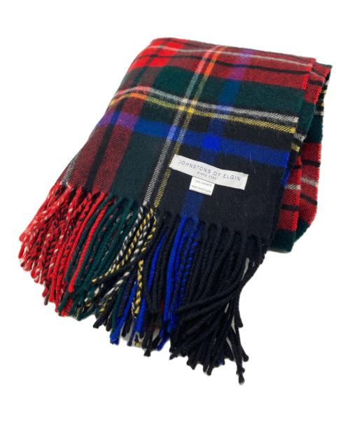 JOHNSTONS OF ELGIN（ジョンストンズオブエルガン）JOHNSTONS OF ELGIN (ジョンストンズオブエルガン) カシミヤチェックマフラー レッド×グリーンの古着・服飾アイテム