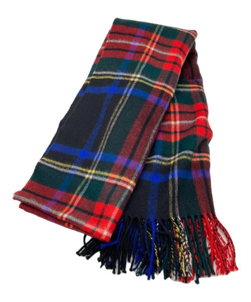 JOHNSTONS OF ELGIN（ジョンストンズオブエルガン）JOHNSTONS OF ELGIN (ジョンストンズオブエルガン) カシミヤチェックマフラー レッド×グリーンの古着・服飾アイテム