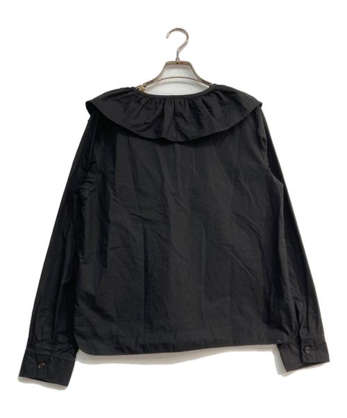 GANNI（ガニー）Ganni (ガニー) フリルカラーブラウス　F9059-24SS ブラック サイズ:36の古着・服飾アイテム