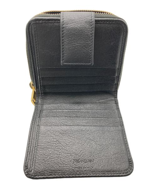 Yves Saint Laurent（イヴサンローラン）Yves Saint Laurent (イヴサンローラン) YSLロゴラウンドファスナーウォレット ブラックの古着・服飾アイテム