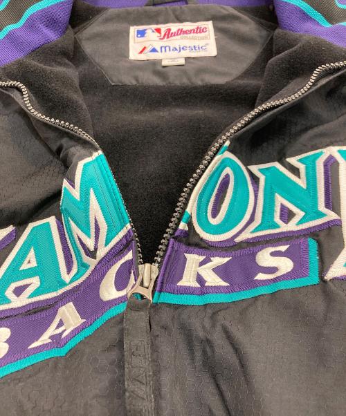 MAJESTIC ATHLETIC（マジェスティック アスレティック）Majestic Athletic (マジェスティック アスレティック) ナイロンジャケット　ダイアモンドバックス　RN53157 ブラック サイズ:XLの古着・服飾アイテム