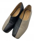 J&M DAVIDSONジェイ＆エム デヴィッドソン）の古着「バイカラースクエアトゥーシューズ」｜ベージュ×ブラック