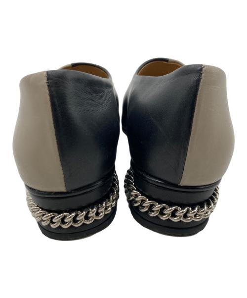 J&M DAVIDSON（ジェイ＆エム デヴィッドソン）J&M DAVIDSON (ジェイ＆エム デヴィッドソン) バイカラースクエアトゥーシューズ ベージュ×ブラック サイズ:35の古着・服飾アイテム