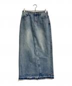 YENNイエン）の古着「ダメージ加工デニムスカート　Y241-21026QU」｜インディゴ