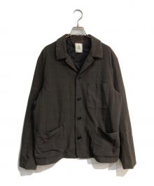 MANDO（マンドー）の古着「ポリエステルレーヨンジャージーグレンチェックカバーオール　9394-003」｜ブラウン