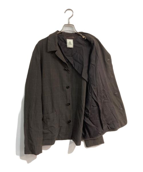 MANDO（マンドー）MANDO (マンドー) ポリエステルレーヨンジャージーグレンチェックカバーオール　9394-003 ブラウン サイズ:3の古着・服飾アイテム