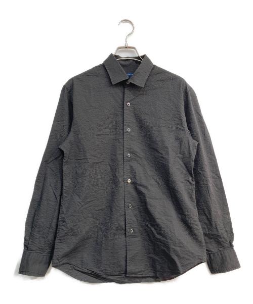 TOMORROW LAND（トゥモローランド）TOMORROW LAND (トゥモローランド) コットンシアサッカー セミワイドカラーシャツ グレー サイズ:Sの古着・服飾アイテム