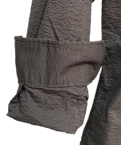 TOMORROW LAND（トゥモローランド）TOMORROW LAND (トゥモローランド) コットンシアサッカー セミワイドカラーシャツ グレー サイズ:Sの古着・服飾アイテム