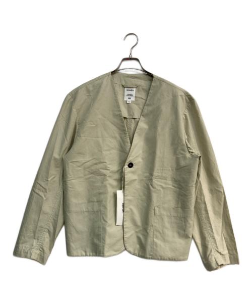 MANER（マネール）MANER (マネール) IGOR コットン ノーカラージャケット　MNR221 グリーンストーン サイズ:46の古着・服飾アイテム