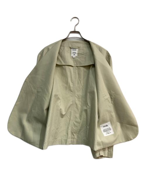 MANER（マネール）MANER (マネール) IGOR コットン ノーカラージャケット　MNR221 グリーンストーン サイズ:46の古着・服飾アイテム