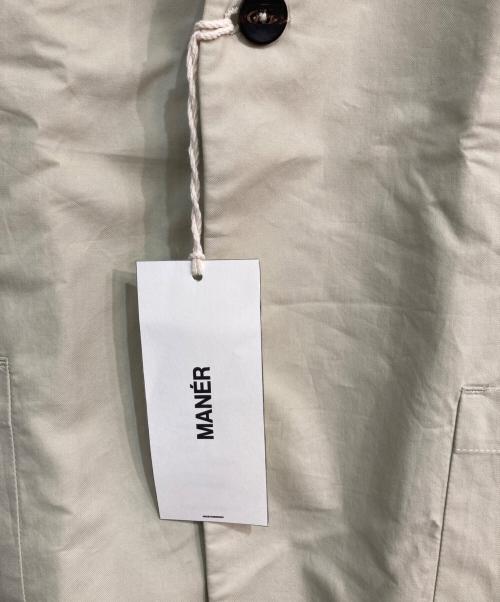 MANER（マネール）MANER (マネール) IGOR コットン ノーカラージャケット　MNR221 グリーンストーン サイズ:46の古着・服飾アイテム