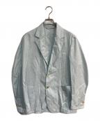 CARUSOカルーゾ）の古着「コットンリネン シングルブレステッド2Bジャケット　62-07-12-07004」｜ブルー
