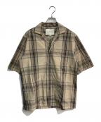 STUDIO NICHOLSONスタジオ ニコルソン）の古着「半袖チェックシャツ」｜ブラウン×グリーン