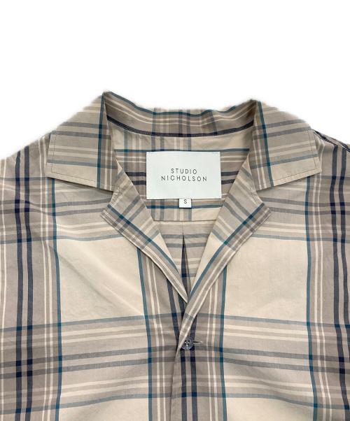 STUDIO NICHOLSON（スタジオ ニコルソン）STUDIO NICHOLSON (スタジオ ニコルソン) 半袖チェックシャツ ブラウン×グリーン サイズ:Sの古着・服飾アイテム