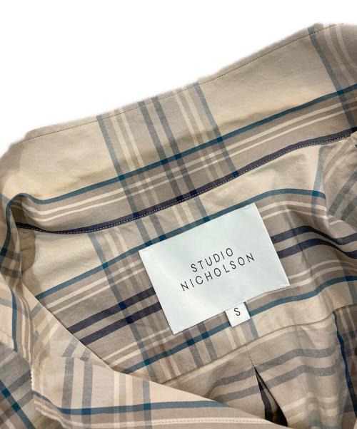 STUDIO NICHOLSON（スタジオ ニコルソン）STUDIO NICHOLSON (スタジオ ニコルソン) 半袖チェックシャツ ブラウン×グリーン サイズ:Sの古着・服飾アイテム