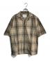 STUDIO NICHOLSON（スタジオ ニコルソン）の古着「半袖チェックシャツ」｜ブラウン×グリーン