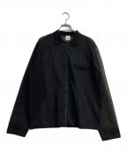 6(ROKU) BEAUTY&YOUTHロク ビューティーアンドユース）の古着「シアーカラーポイント ニット シャツカーディガン　25SS　8628-199-0142」｜ブラック