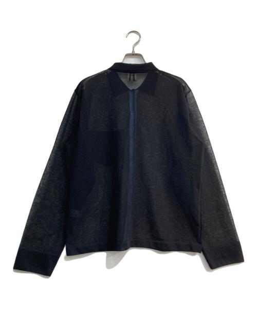 6(ROKU) BEAUTY&YOUTH（ロク ビューティーアンドユース）6(ROKU) BEAUTY&YOUTH (ロク ビューティーアンドユース) シアーカラーポイント ニット シャツカーディガン　25SS　8628-199-0142 ブラック サイズ:Freeの古着・服飾アイテム