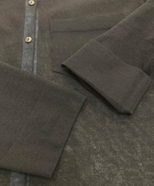 6(ROKU) BEAUTY&YOUTH（ロク ビューティーアンドユース）6(ROKU) BEAUTY&YOUTH (ロク ビューティーアンドユース) シアーカラーポイント ニット シャツカーディガン　25SS　8628-199-0142 ブラック サイズ:Freeの古着・服飾アイテム