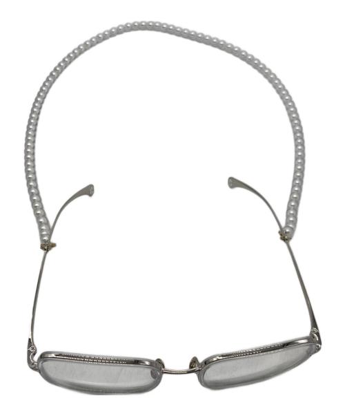 CHANEL（シャネル）CHANEL (シャネル) パールチェーン付きスクエアシェイプサングラス　2195 シルバー サイズ:SIZE 52□20の古着・服飾アイテム