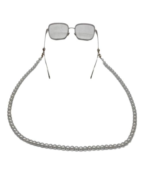 CHANEL（シャネル）CHANEL (シャネル) パールチェーン付きスクエアシェイプサングラス　2195 シルバー サイズ:SIZE 52□20の古着・服飾アイテム