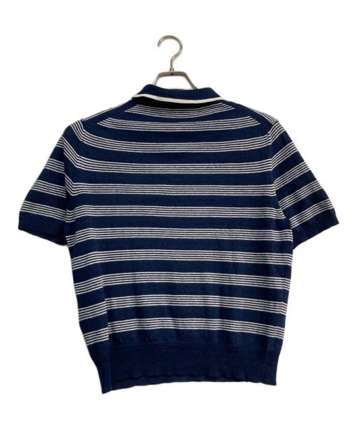 BEAMS F（ビームスエフ）BEAMS F (ビームスエフ) リネン混ポロシャツ　イタリア製 ネイビー×ホワイト サイズ:Freeの古着・服飾アイテム