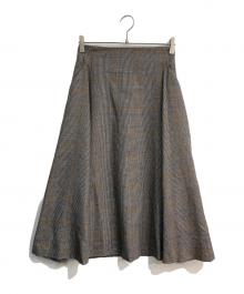 Graphpaper（グラフペーパー）の古着「チェックスカート　GL183-40013」｜グレー