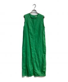 IENA（イエナ）の古着「綿麻サテンIラインワンピース　23040900406120」｜グリーン