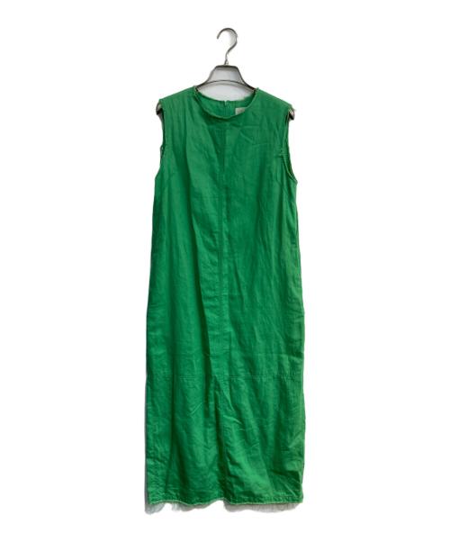 IENA（イエナ）IENA (イエナ) 綿麻サテンIラインワンピース　23040900406120 グリーン サイズ:36の古着・服飾アイテム