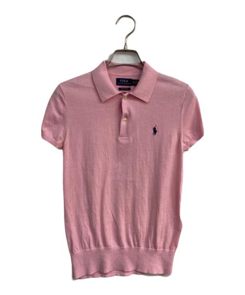 POLO RALPH LAUREN（ポロ・ラルフローレン）POLO RALPH LAUREN (ポロ・ラルフローレン) PIMA COTTON ニットポロシャツ　0200018247 ピンク サイズ:XSの古着・服飾アイテム