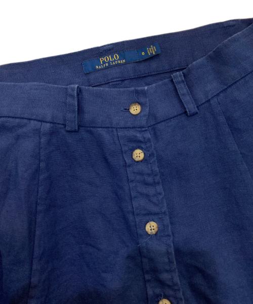 POLO RALPH LAUREN（ポロ・ラルフローレン）POLO RALPH LAUREN (ポロ・ラルフローレン) リネンロングスカート ネイビーの古着・服飾アイテム